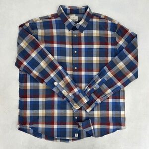 Mutual Weave Mens Size XXL Button Up Shirt‎ Multicolor Plaid Logo Long Sleeve